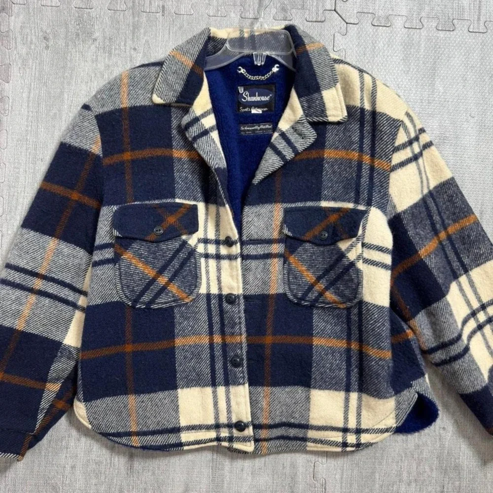 Vintage Shanhouse Wool Crop Plaid Jacket‎ Women's Large